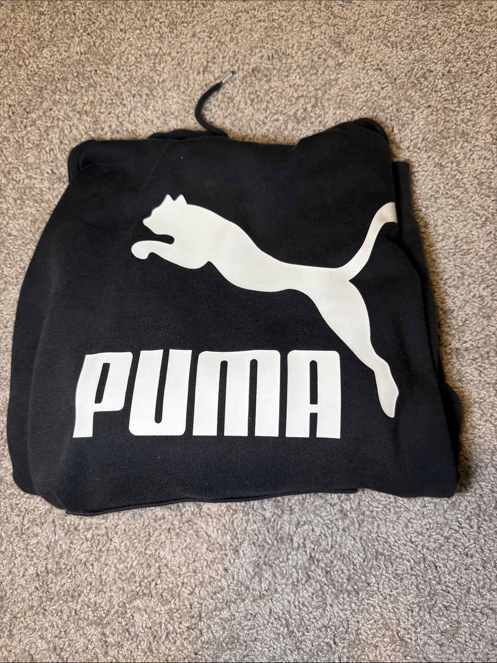 Puma Black Pullover Hoodie with White Logo